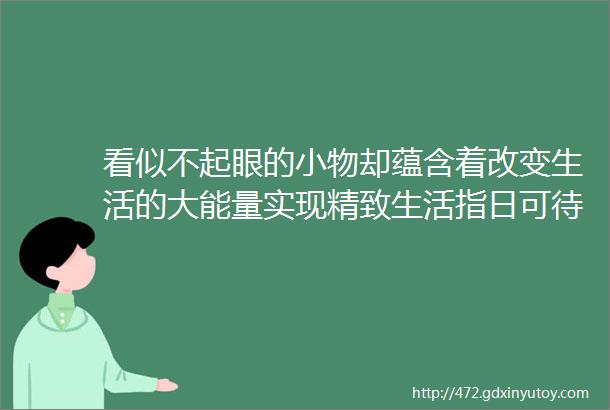 看似不起眼的小物却蕴含着改变生活的大能量实现精致生活指日可待