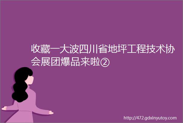 收藏一大波四川省地坪工程技术协会展团爆品来啦②