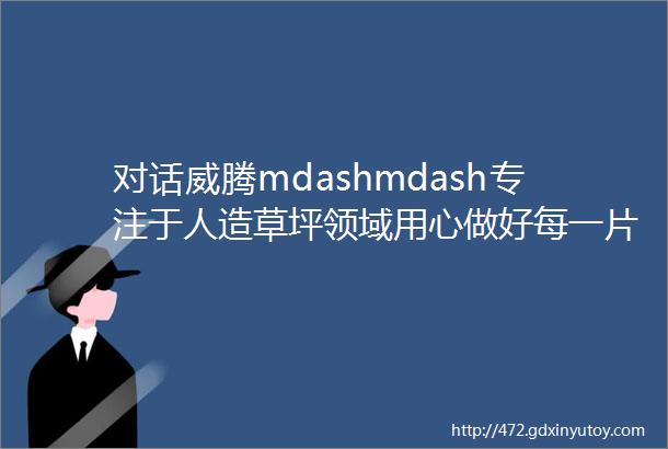 对话威腾mdashmdash专注于人造草坪领域用心做好每一片草坪