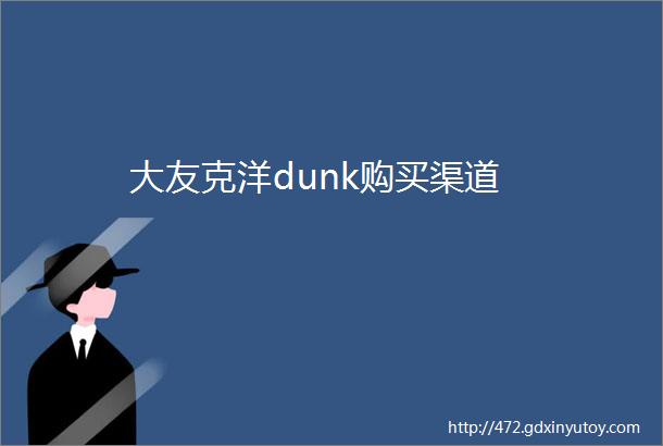 大友克洋dunk购买渠道