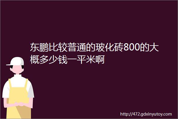 东鹏比较普通的玻化砖800的大概多少钱一平米啊