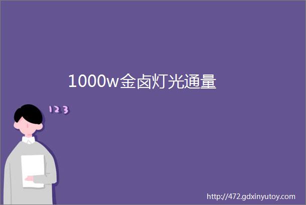 1000w金卤灯光通量