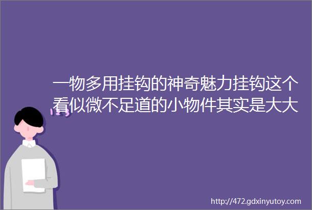 一物多用挂钩的神奇魅力挂钩这个看似微不足道的小物件其实是大大的生活助手挂钩都能为你解决收纳的烦恼