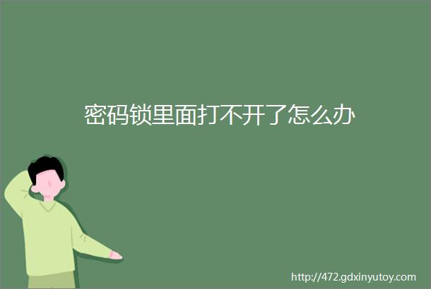 密码锁里面打不开了怎么办